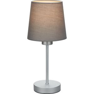 BRILONER - NOA - Tafellamp - 10 W - IP20 - grijs-zilver - metaalweefsel - excl. 1x E14 - Ø 10 cm
