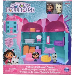 Gabby's Dollhouse - Gabby's Poppenhuis - Poppenhuis - Dream Works - Vanaf 3 Jaar - Inclusief 2 Actiefiguren, Meubilair, Accessoires - Poppenhuis met 6 Kamers en 3 Verdiepingen - Inklapbaar - Hoge Kwaliteit - Cadeau voor Meisjes - Kado voor Kinderen