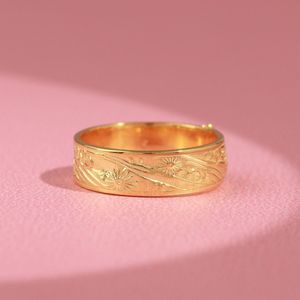 Ongebruikelijke zwaan ring getekend in Japanse kunst, Natuur geïnspireerde ring voor vriendin 18K Verguld