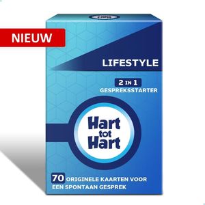 Hart tot Hart Lifestyle - 2-in-1 Gespreksstarter - 70 kaarten - Relatiespel - Vragen spel volwassenen - Vragenspel Relatie - Gespreksstarters - Relatie Kaartspel - Praatkaarten - Vragen aan je Partner voor een Openhartig Gesprek
