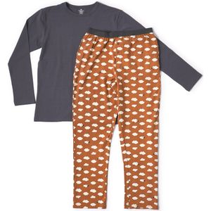 Little Label - pyjama heren - bruin schaapjes - S/46 - maat: S / 46-48 - bio-katoen