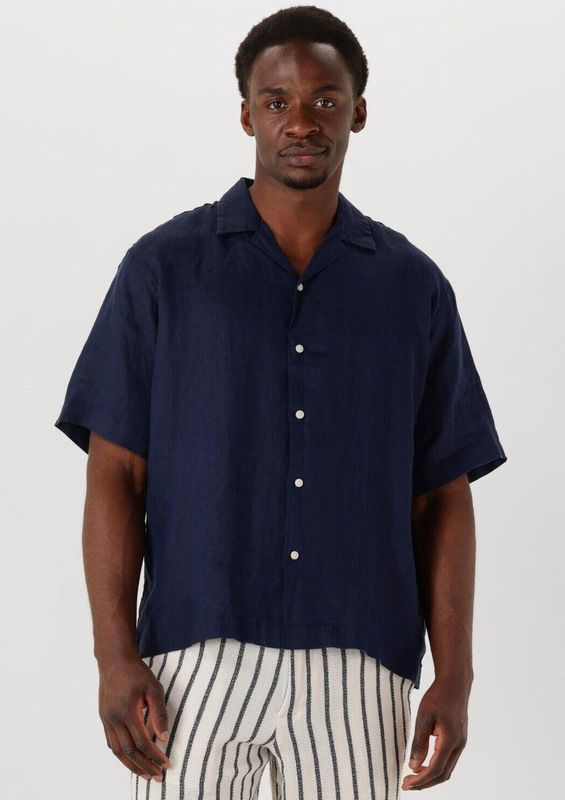 SELECTED MEN Slhregkylian Ss Shirt Resort Heren - Vrijetijds blouse - Donkerblauw - Maat S