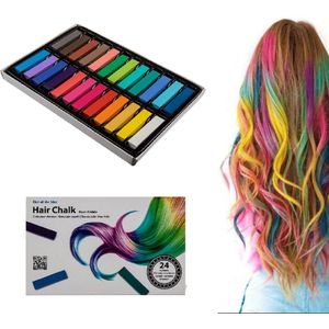 Haarkrijt - 24 Kleuren - Hair Chalk - Regenboog Haarverf - Haar Krijt Haarkleuring - Haarmascara Dames - Verkleedkleding Accessoires - Kinderfeestje - Festival - Feestje - Unicorn -