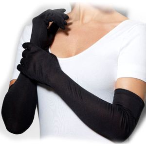 FUNIDELIA Lange Zwarte Handschoenen voor Mannen en Vrouwen - jaren '20