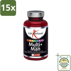 15 x Lucovitaal - Vitaminen - Multi+ Compleet Man - 120 Tabletten - Grootverpakking - Multivitamine Voor Mannen - Testosteron - Energie - Vitaliteit - Gezondheid