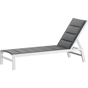 Blumfeldt Renazzo verstelbaar ligbed - 5-standen ligstoel, tuin- en balkonligstoel, lichtgewicht aluminium frame, 120 kg belastbaar, sneldrogend ComfortMesh, 6,8 kg, weerbestendig, wit