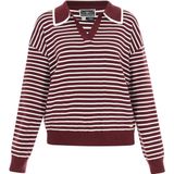 DreiMaster - Maritim - Trui - Donkerrood/Wit - Gestreept