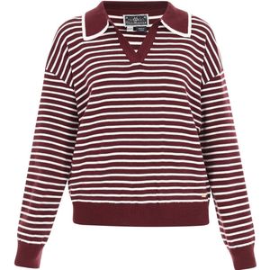 DreiMaster - Maritim - Trui - Donkerrood/Wit - Gestreept