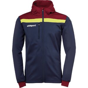 Uhlsport Offense 23 Trainingsjack Met Capuchon Kinderen - Marine / Bordeaux / Fluogeel | Maat: 128