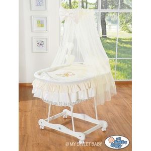 Moses Basket/Rieten laken wieg- Beer met strike creme