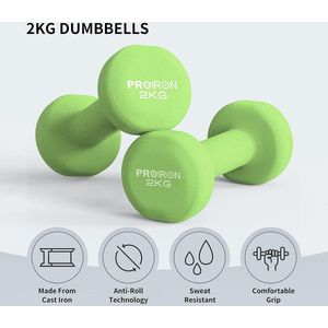 Neopreen Dumbbell Set 2kg - Ideaal voor Fitness en Spieropbouw dumbbell set