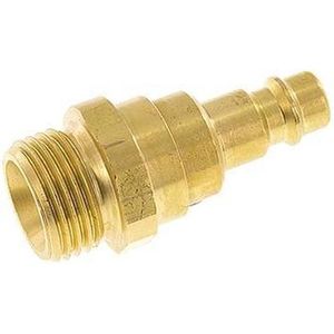 Messing DN 7.2 (Euro) Luchtkoppeling Insteeknippel G 1/2 inch Buitendraad met Terugslagklep - CLP7-M-B-CV-012