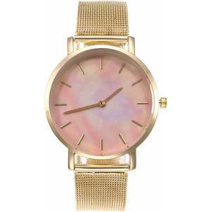 Galaxy Mesh Horloge - Goudkleurig / Rosekleurig | Staal | Ø 36 mm | Fashion Favorite