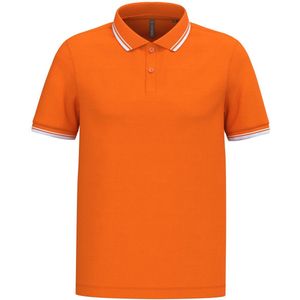 Kariban Gestreepte herenpolo korte mouwen K272 - Orange / White - L