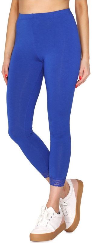 Merry Style MS-MS10-224-LE Dames Leggings met Kant - Sport - Vrijetijdsbroek - 7/8 Lengte - Viscose - Kobalt - XS