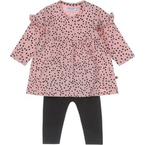 Dirkje-Girls 2 pce babysuit ls-Dusty Pink - Maat 80