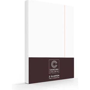 Premium Egyptisch percale katoen kussenslopen stripe wit/zand - 65x 65 - set van 2 - meest luxe katoensoort - hogere weefdichtheid en garenfijnheid - hotelsluiting