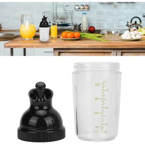 Saladedressing Mixerfles 200 Ml | Saladedressingshaker | Saladedressingcontainer | BPA-vrij | Voorkom Lekkage | Saladedressingpot met Deksel | Keukenopslagcontainers - Zwart .