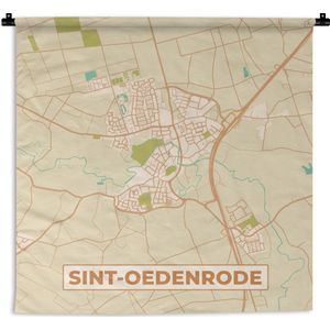 Wandkleed - Wanddoek - Kaart - Plattegrond - Stadskaart - Sint-Oedenrode - 180x180 cm - Wandtapijt