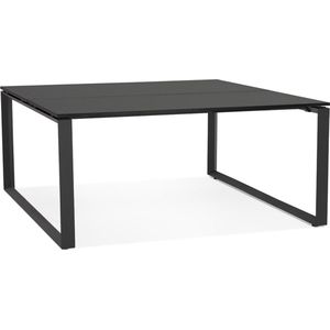 Alterego Zwarte vergadertafel / bench-bureau 'BAKUS SQUARE' - 160x160 cm