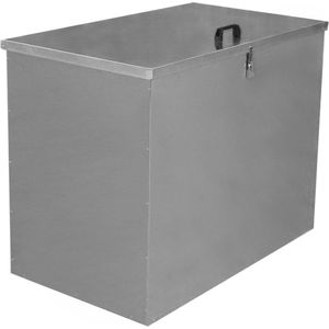 Metalen Voedselcontainer – 64 liter -88.5x67.5x125.5cm - 1 groot compartiment - gegalvaniseerd - hangslot – vee dieren - voerton
