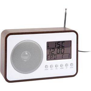 Karlsson - Wekker FM Radio - Donker Hout - 19.2x6.6x12.5cm - Scandinavisch