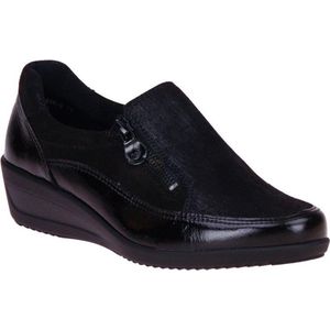 Ara - H-leest - Slip-On - Zwart - Nubuck met Laklederen Accenten