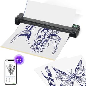 Fubzz Tattoo Transferprinter - Thermische Stencilprinter - Draadloze Tattoo Papier Printer - Voor Tattoo Ontwerpen - Compatibel Met Telefoon En PC