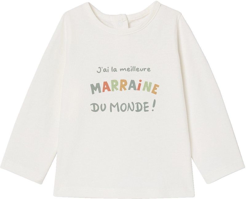 Vertbaudet - T-shirt - Baby - Peetvader/Peetmoeder - Lange Mouwen - Drukknoopjes op de Rug