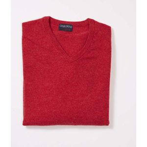 Osborne Knitwear Trui met V hals - Geelong wol - Poppy Melange - S