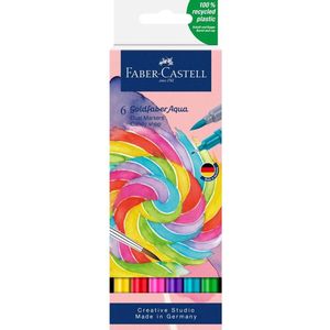 Faber-Castell - Duo aquarelmarker Goldfaber - etui 6 stuks Candy shop - brush / 0,4mm - FC-164528