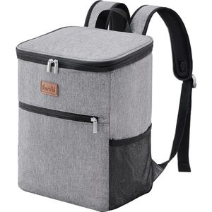 24 Liter Koelrugzak Met Harde Voering Grote Geïsoleerde Picknicktas Koeltas voor Kamperen/Picknick/Reizen (Grijs) beach bag