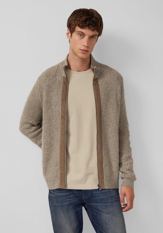 Vest - Wolmix - Gestructureerd Ontwerp - Opstaande Kraag - Metalen Ritssluiting