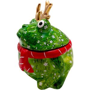 Pomme Pidou Storage Jar Kerst Kikker Freddy 003 (15x15x15cm - Keramiek)