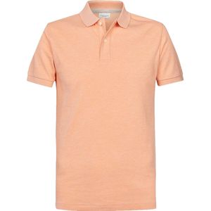 Profuomo - Polo Oranje Melange - Modern-fit - Heren Poloshirt Maat L