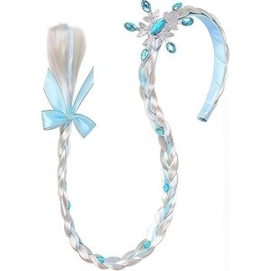 Blauwe Ponytail Headband met Haarclips - Sneeuwvlok Tiara - Haaraccessoires voor Meisjes