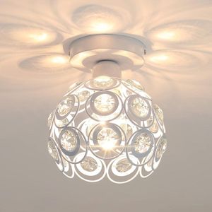 Goeco Plafondlamp industrieel wit - Plafonniere - E27 - ⌀ 18 cm