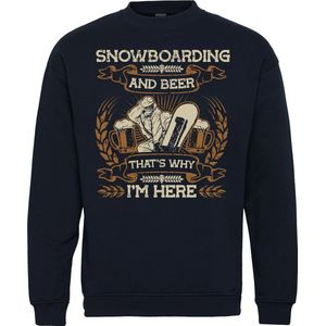 Sweater Snowboarding and Beer | Apres Ski Verkleedkleren | Fout Skipak | Apres Ski Outfit | Navy | maat XS