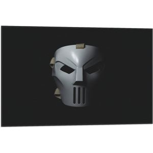 Vlag - Wit Masker op Zwarte Achtergond - 75x50 cm Foto op Polyester Vlag