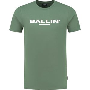 Ballin Amsterdam - Heren Regular fit T-shirts Crewneck SS - Forest Green - Maat S