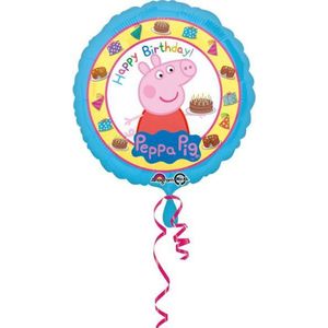 Peppa Pig Helium Ballon, Happy Birthday 43cm leeg