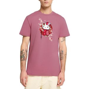 Hello Kitty In Een Rode Kimono En Kersenbloesems Premium T Shirt Heren