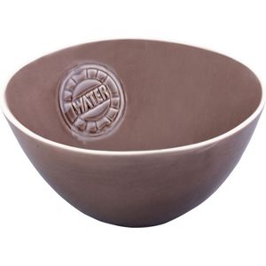Bowls and Dishes WateR Slakoms-sSaladekoms-sSaladeschaals-sAardewerk Schaal hoog 26 cm Taupe