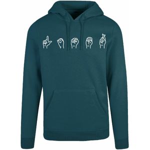 7311 - Hoodie - Gebarentaal; Loser-Bottle Green-M