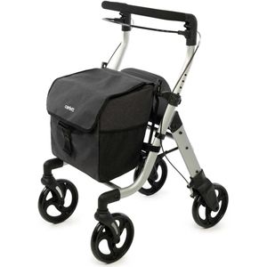 Carlett Rollator Lett Walk - Grote boodschappentas - Grote wielen - Dubbel remsysteem, met 1 hand te bedienen - Weegt slechts 7,6 kg - Gebruikersgewicht tot 136 kg - Volcano