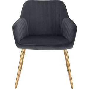 Rootz Velvet Eetkamerstoel - Elegante stoel - Comfortabele zit - Schuim met hoge dichtheid - Stijlvol modern ontwerp - Duurzaam metalen frame - 45 cm x 44 cm x 78,5 cm