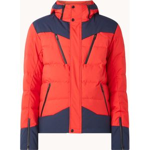 Colmar Ski Gewatteerde ski-jas met donsvulling en afneembare capuchon - Rood/ Blauw - Maat 48