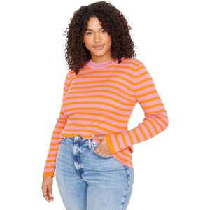 Trendyol Zwarte Gestreepte Geribbelde Nauwsluitende Gebreide Trui Tbbaw23An00019