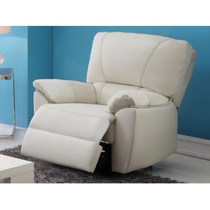 Relaxfauteuil van leer MARCIS - Ivoor - elektrisch L 96 cm x H 100 cm x D 93 cm