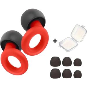 BMJ Trading ® Oordoppen Slapen - Earplugs - Overprikkeling - Earplugs - Rood - SNR 26 dB - Sleep Plugs - Inclusief Opbergdoosje - Festival Oordopjes - Herbruikbare Gehoorbescherming - Sport Oordopjes - Oordoppen Zwemmen - 8 Dop